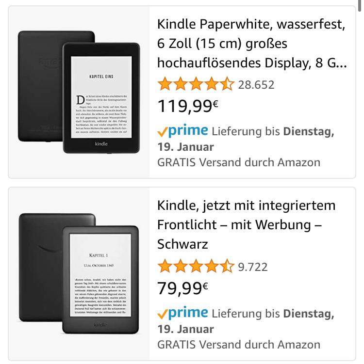 Wo liegt der Unterschied zwischen den beiden Kindle? Technik