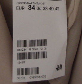 Wo steht die H&M artikelnummer? (Mode, HundM)