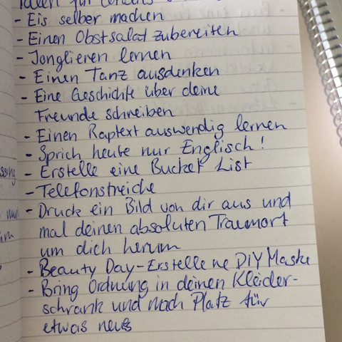 Hier ist Teil 1 meiner bisherigen Ideen - (Mädchen, Freizeit, Pubertät)