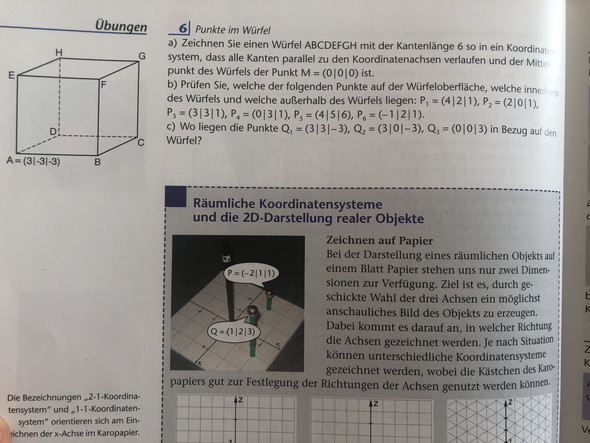 Woher weiß ich ob die Punkte im Würfel sind? (Schule, Mathematik ...