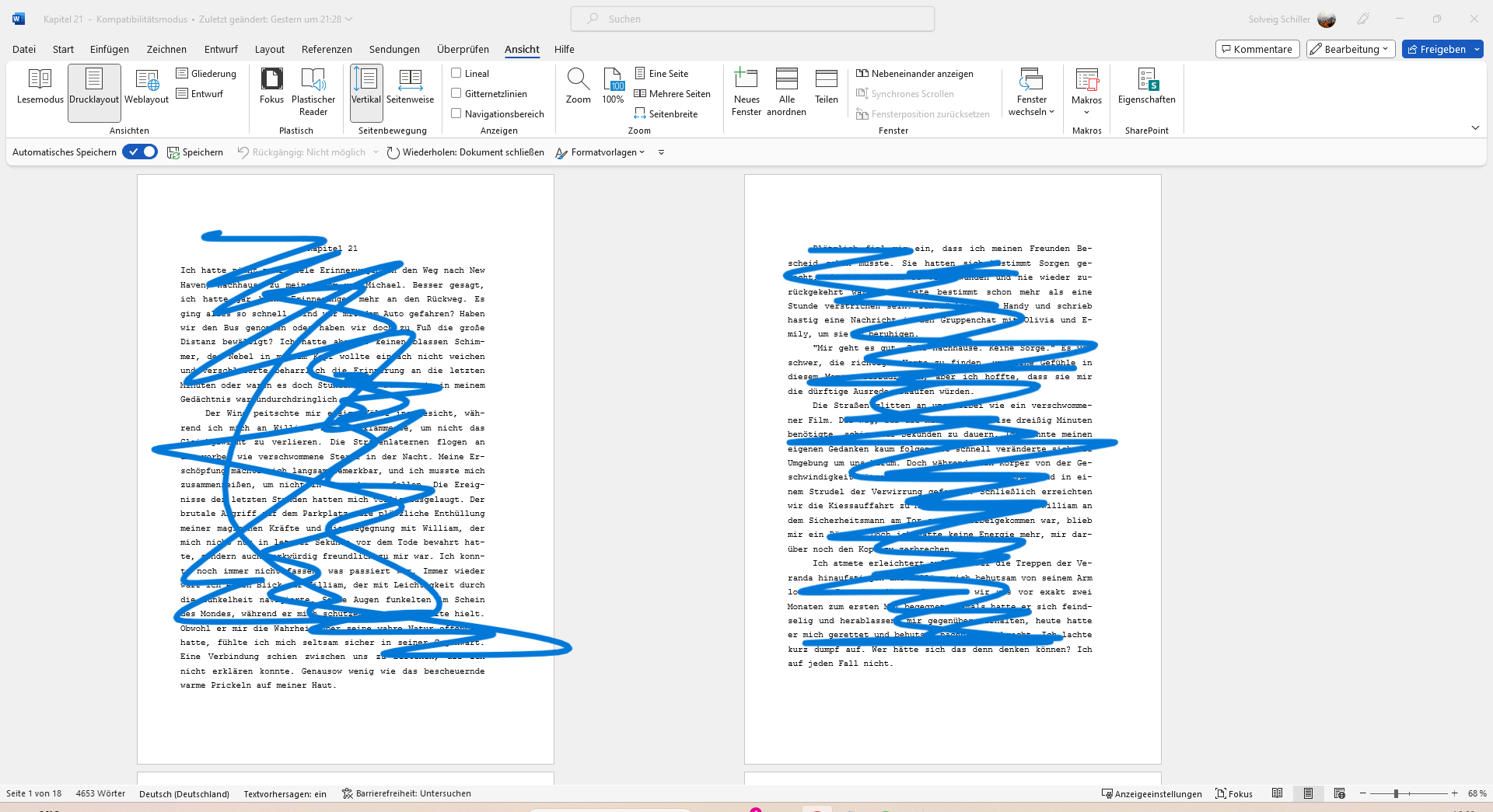 Word: 2 Ansicht Leeraum entfernen? (Computer, Microsoft Word)
