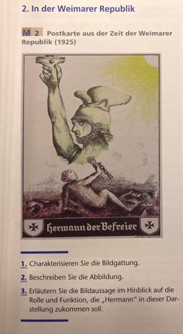 Worin besteht die Aussage dieser Postkarte aus der Zeit der Weimarer Republik (1925)?
