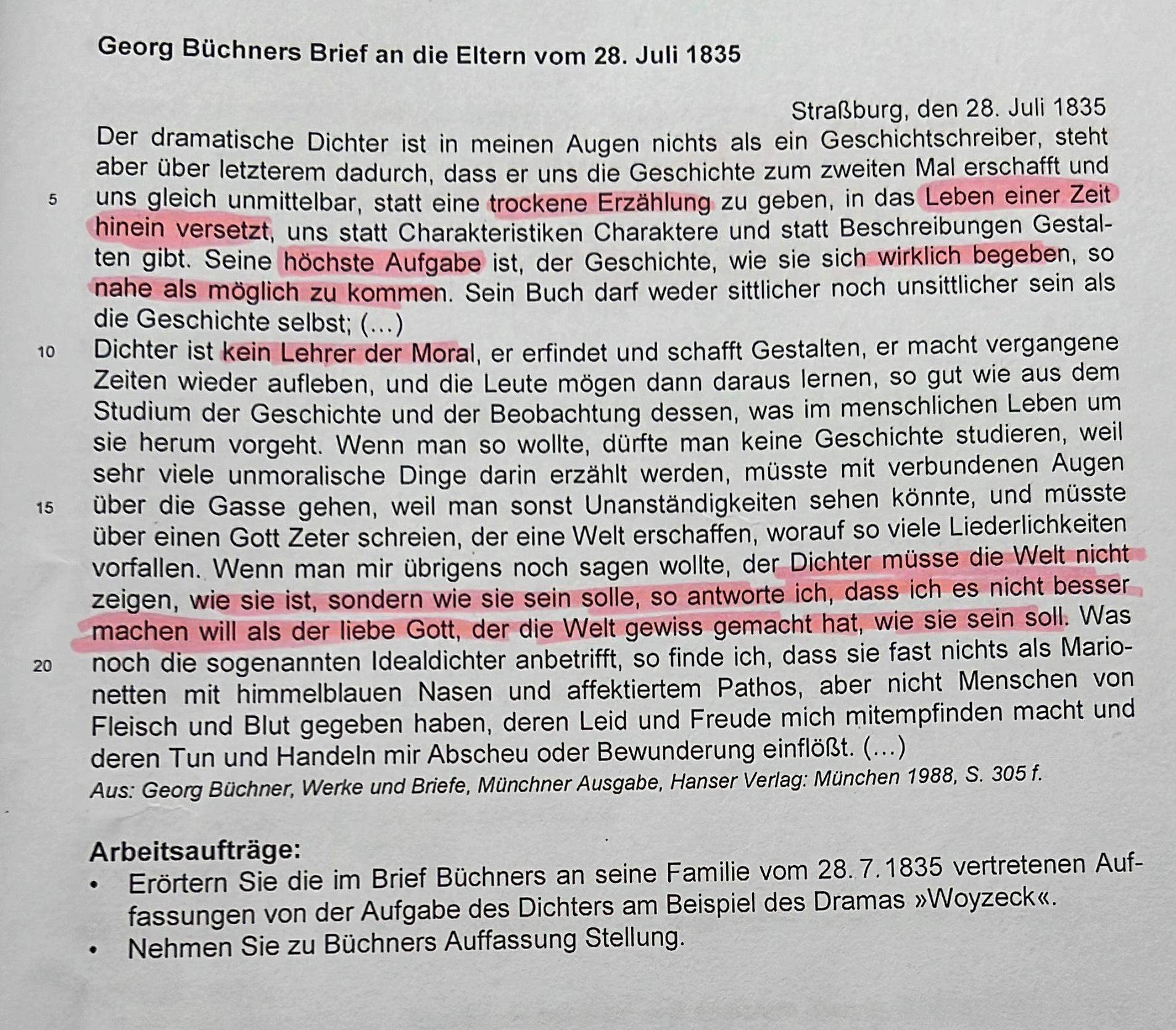 Woyzeck Aufgaben Hilfe? (Literatur, Schreiben, Erörterung)