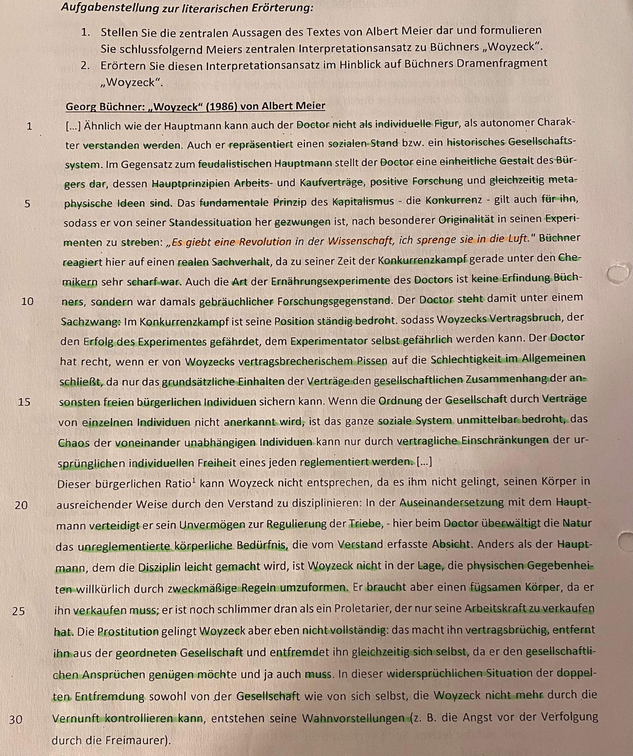 Woyzeck Literarische Erörterung? (Drama, Georg Büchner)