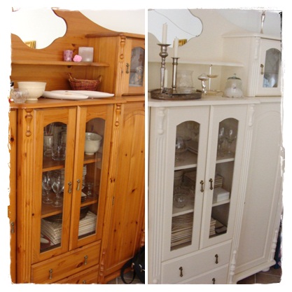 Würdet ihr eine Kieferholz-Vitrine weiß lackieren oder so lassen wie