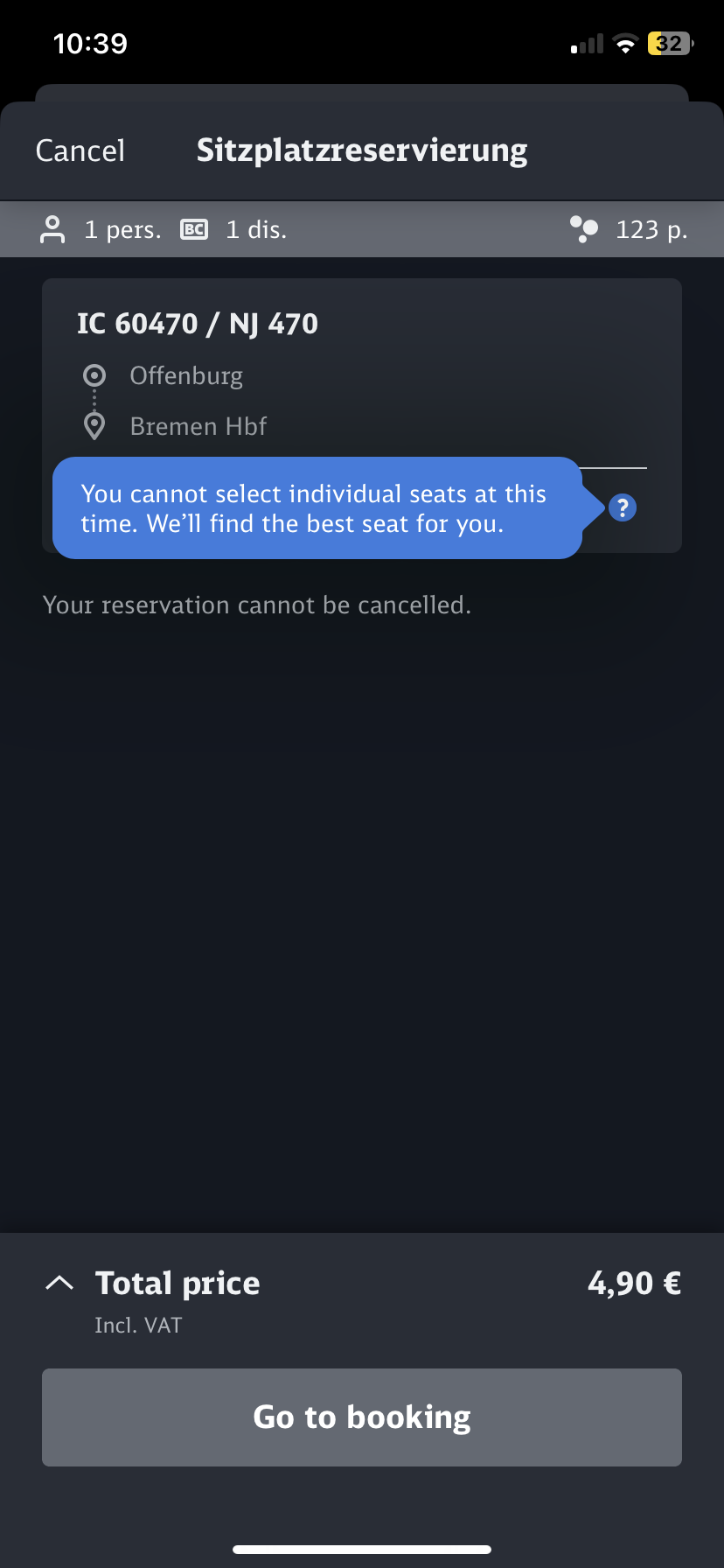 Wunschplatzreservierung nicht möglich DB? (Bahn, Ticket, Zug)