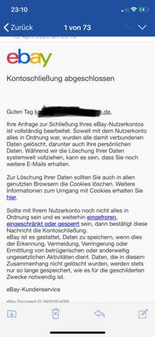 Wurde Mein Ebay Konto Eingefroren Recht