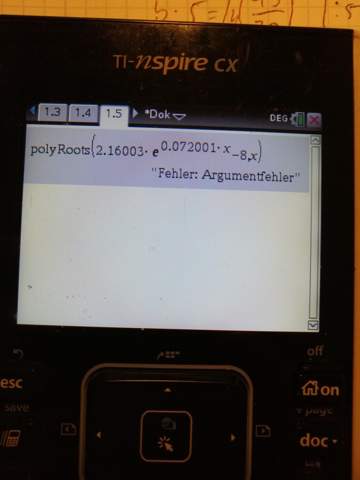 X-Werte bestimmen mit polyroots?/Argumentfehler im GTR? (Computer ...