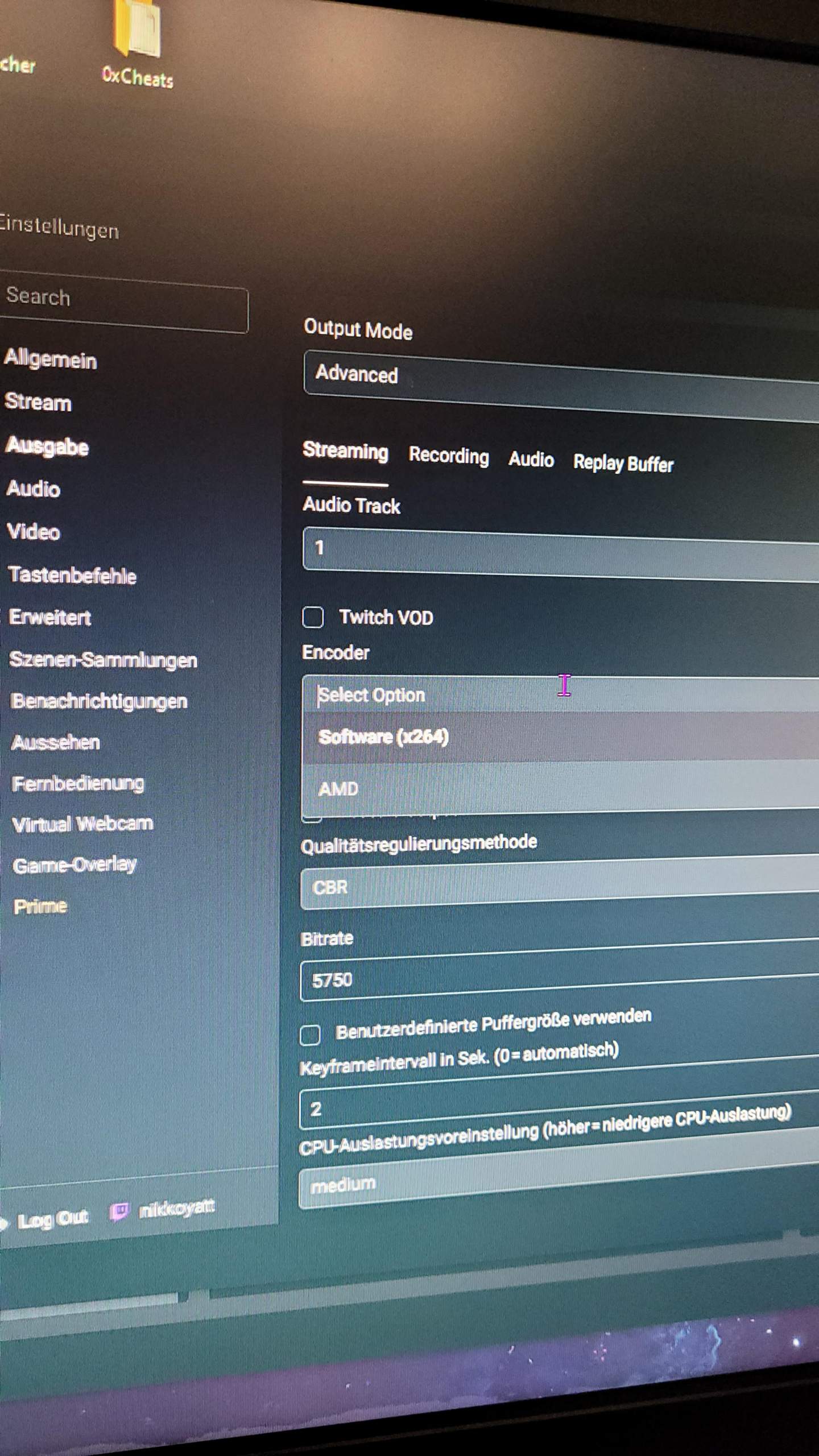 X264 oder AMD Encoder? Technik, Spiele und Gaming)