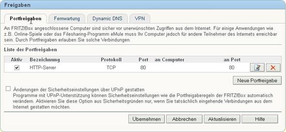 FritzBox Portfreigabe - (Server, FRITZ!Box, xampp)