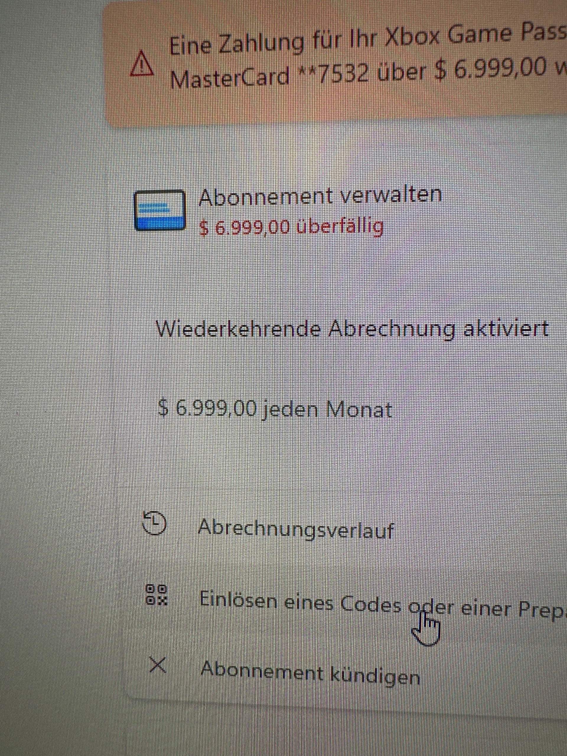 Was Brauche Ich Für überführungskennzeichen Xbox überfälliges Saldo in der falschen Währung? (Argentinien, Xbox