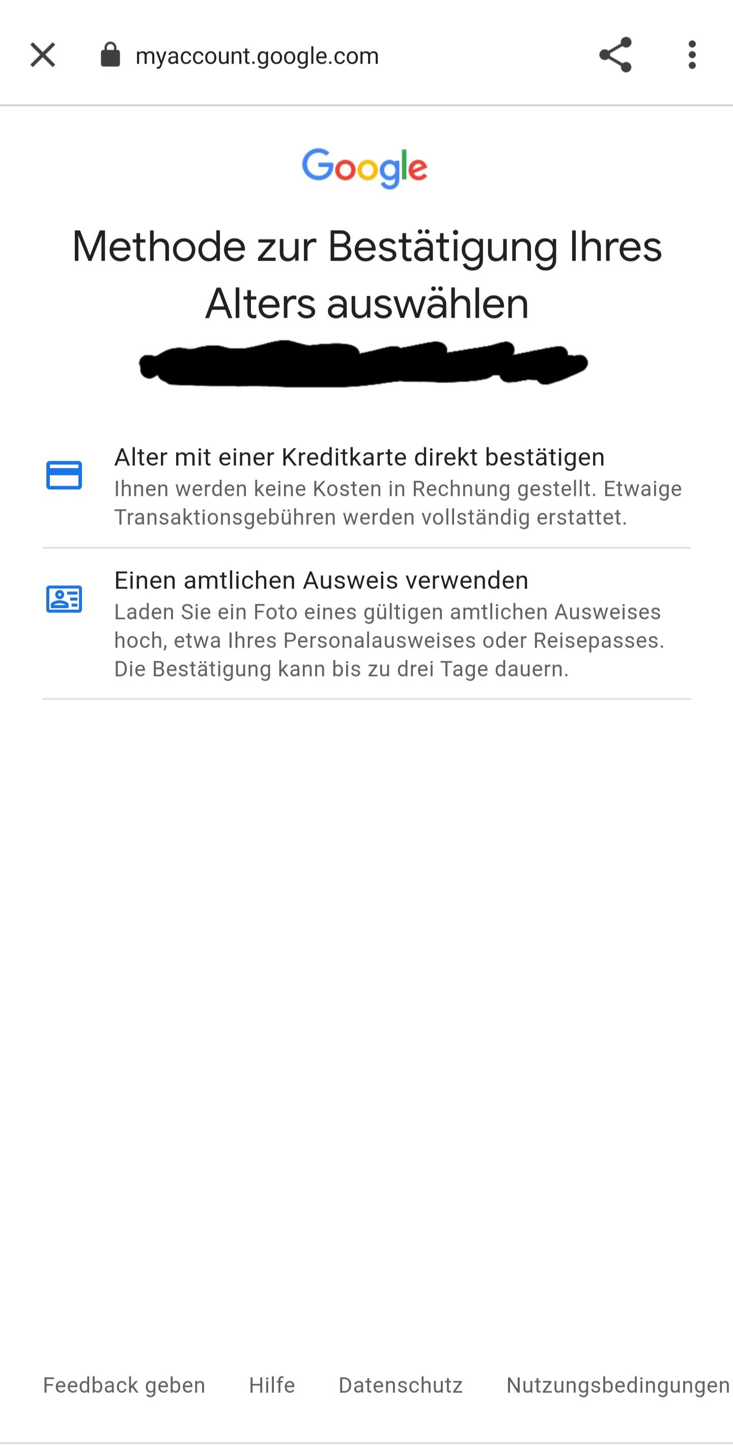 YouTube Alter mit Ausweis bestätigen? Google, ausweisen)