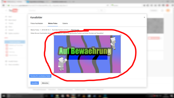 Youtube Kanal Banner Zu Gross Bzw Man Sieht Nicht Alles Masse