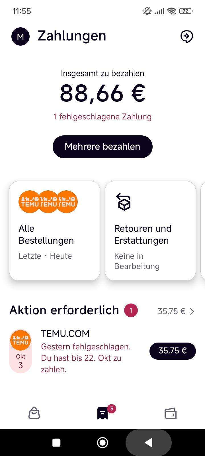 Zahlung fehlgeschlagen bei Klarna? (App, Rechnung, Inkasso)