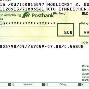 Wo verrechnung zahlungsanweisung einlösen postbank zur Orderscheck Postbank
