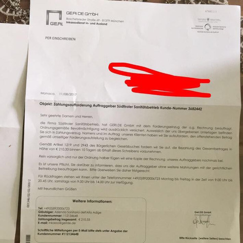 Zahlungsaufforderung Per Post Unserios Recht Rechnung Inkasso