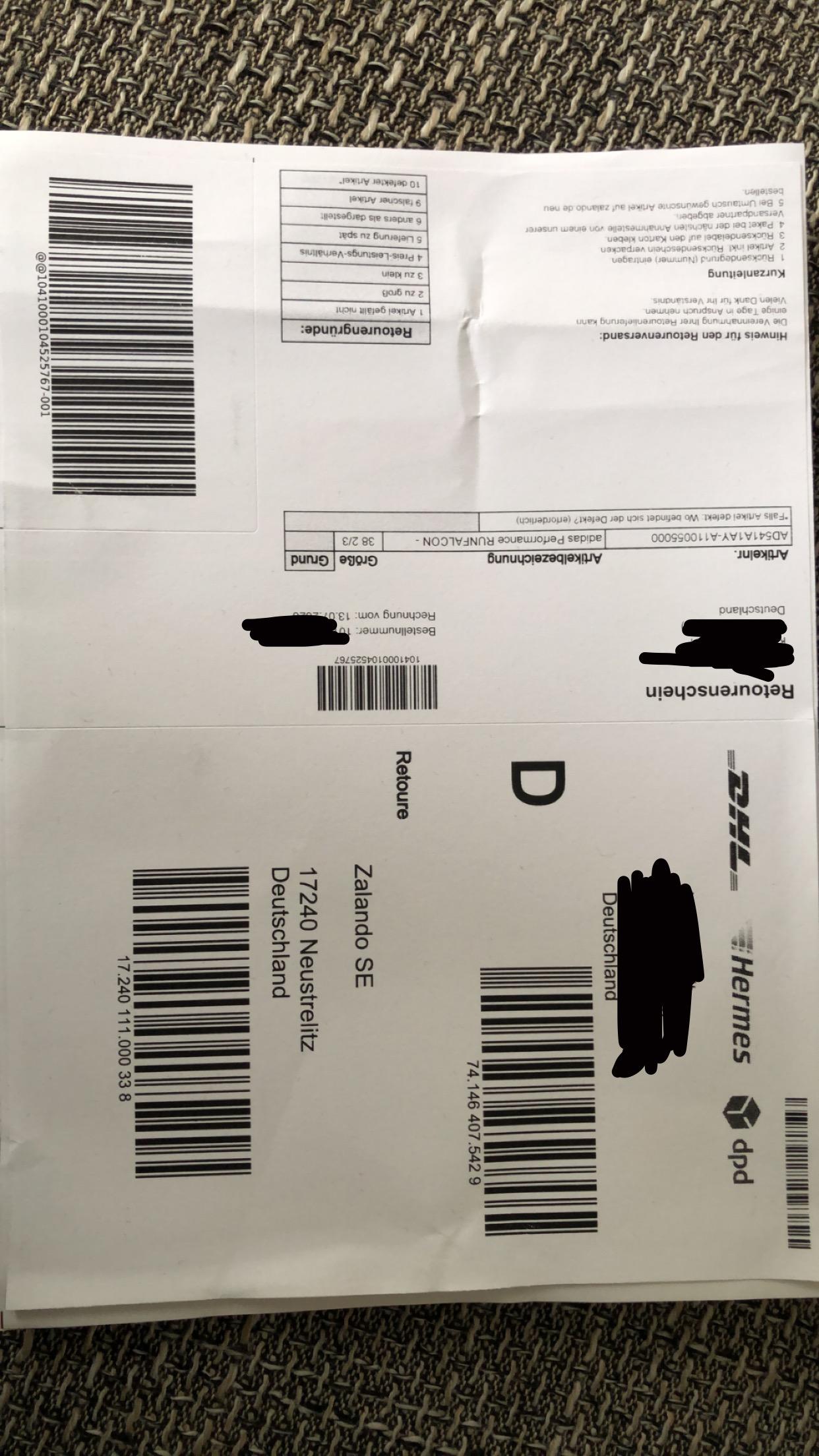Zalando Paket Zuruckschicken Welcher Aufkleber Muss Drauf Post Retourensendung Zalando Bestellung