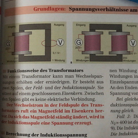 Zeichnung Von Unbelasteten Und Belasteten Trafos Schule Physik Elektronik
