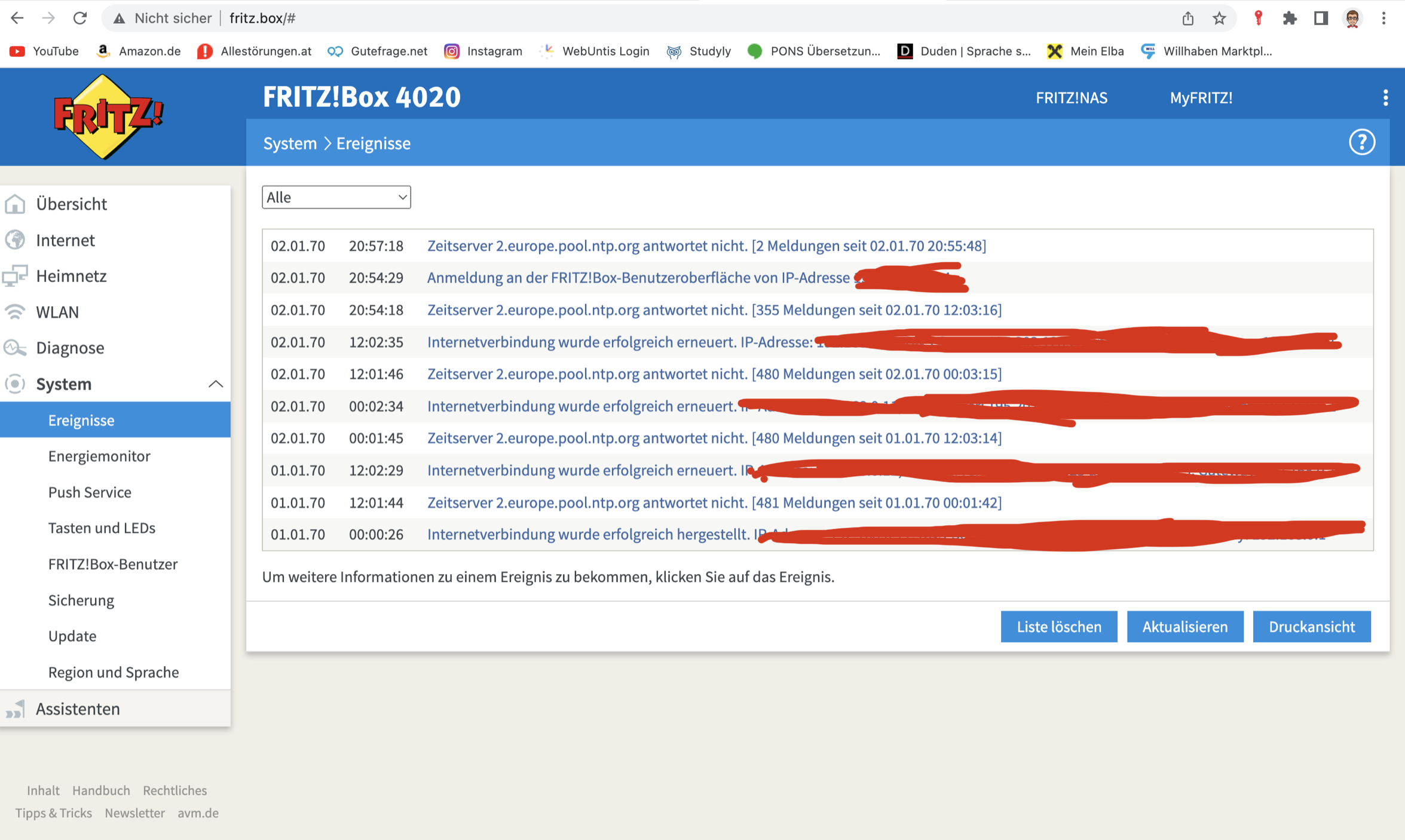 Zeitserver antwortet nicht? WLAN, Router)