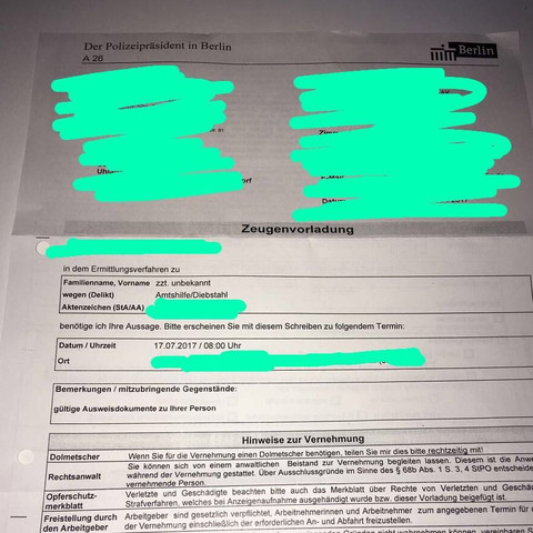 Zeugenvorladung Hatte Nie Etwas Mit Der Polizei Zu Tun Was Ist Das Fur Ein Brief Auto Und Motorrad Anonym Verhandlung