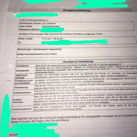 Zeugenvorladung Hatte Nie Etwas Mit Der Polizei Zu Tun Was Ist Das Fur Ein Brief Auto Und Motorrad Anonym Verhandlung