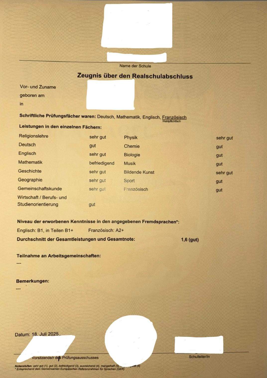 Zeugnis gut genug um Abi nachzuholen? (Schule, Lernen, Abitur)