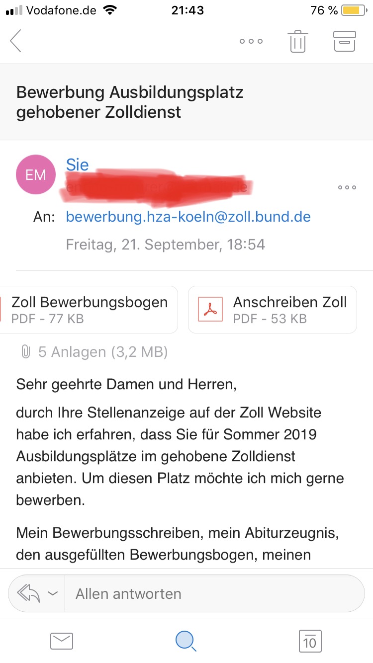 Zoll Ubersieht Meine Bewerbung Arbeit Ausbildung Und Studium Job Initiativbewerbung Zoll