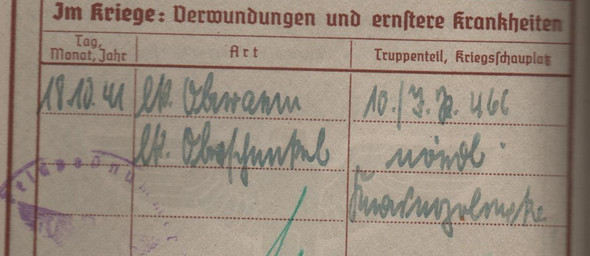 wehrpass - (Sütterlin, Kriegsschauplatz 2 weltkrieg)