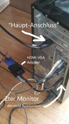 Zweiter Bildschirm wird nicht erkannt(HDMI -> VGA)?